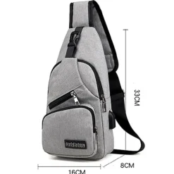 Men's Crossbody Sling Bag with USB Charging Port - Ideal for Travel, Hiking, and Daily Commutes
