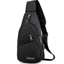 Men's Crossbody Sling Bag with USB Charging Port - Ideal for Travel, Hiking, and Daily Commutes
