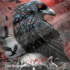 Men's Crow Fleece Hoodie Hoodies Fashion Cool Long Sleeve Hooded Vacation Halloween Sports Outdoor Black Drawstring Fall Winter Designer