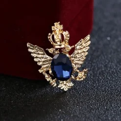 Men's Cubic Zirconia Brooches Retro Stylish Elegant Fashion British Brooch Jewelry Blue Black For Wedding Holiday