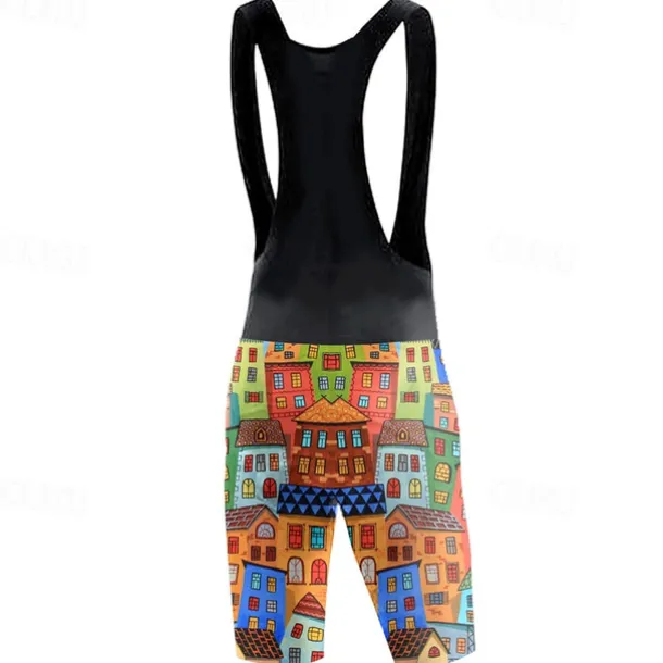 Men's Cycling Bib Shorts Bike Bottoms Mountain Bike MTB Road Bike Cycling Sports Graphic 3D Pad Cycling Breathable Quick Dry Blue Orange Polyester Spandex Clothing Apparel Bike Wear