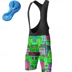 Men's Cycling Bib Shorts Bike Bottoms Mountain Bike MTB Road Bike Cycling Sports Graphic 3D Pad Cycling Breathable Quick Dry Blue Orange Polyester Spandex Clothing Apparel Bike Wear