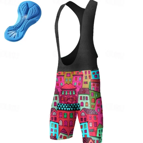 Men's Cycling Bib Shorts Bike Bottoms Mountain Bike MTB Road Bike Cycling Sports Graphic 3D Pad Cycling Breathable Quick Dry Blue Orange Polyester Spandex Clothing Apparel Bike Wear