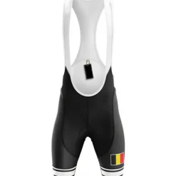 Men's Cycling Bib Shorts Bike Bib Shorts Pants Mountain Bike MTB Road Bike Cycling Sports Belgium National Flag 3D Pad Breathable Quick Dry Ultraviolet Resistant Black Red Polyester Spandex Clothing