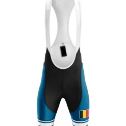 Men's Cycling Bib Shorts Bike Bib Shorts Pants Mountain Bike MTB Road Bike Cycling Sports Belgium National Flag 3D Pad Breathable Quick Dry Ultraviolet Resistant Black Red Polyester Spandex Clothing