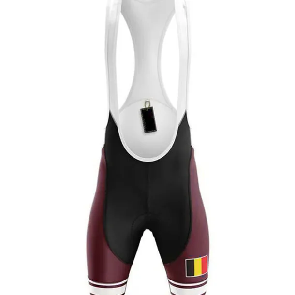 Men's Cycling Bib Shorts Bike Bib Shorts Pants Mountain Bike MTB Road Bike Cycling Sports Belgium National Flag 3D Pad Breathable Quick Dry Ultraviolet Resistant Black Red Polyester Spandex Clothing