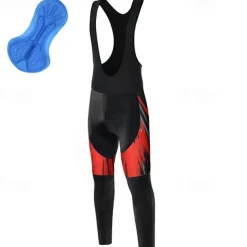 Men's Cycling Bib Tights Bike Bottoms Mountain Bike MTB Road Bike Cycling Sports Graphic 3D Pad Breathable Quick Dry Moisture Wicking Yellow Red Polyester Spandex Clothing Apparel Bike Wear