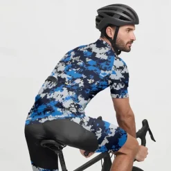 Men's Cycling Jersey Camo / Camouflage Short Sleeve Bike Tee Tshirt Jersey with 3 Rear Pockets Mountain Bike MTB Quick Dry Anatomic Design Wicking Breathable Sports Army Green Blue Green Clothing