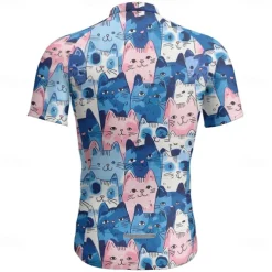 Men's Cycling Jersey Cat Short Sleeve Bike Tee Tshirt Jersey with 3 Rear Pockets Mountain Bike MTB Quick Dry Anatomic Design Wicking Breathable Sports Navy Blue Royal Blue Blue Clothing Apparel