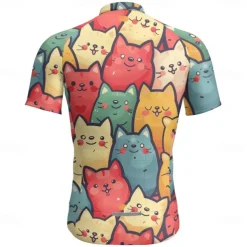 Men's Cycling Jersey Cat Short Sleeve Bike Tee Tshirt Jersey with 3 Rear Pockets Mountain Bike MTB Quick Dry Anatomic Design Wicking Breathable Sports Navy Blue Royal Blue Blue Clothing Apparel