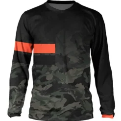 Men's Cycling Jersey Downhill Jersey Dirt Bike Jersey Solid Color Patchwork Patterned Long Sleeve Bike Jersey Top with 3 Rear Pockets Mountain Bike MTB Road Bike Cycling UV Resistant Quick Dry Back