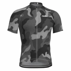 Men's Cycling Jersey Geometric Camo / Camouflage Short Sleeve Bike Jersey Top with 3 Rear Pockets Mountain Bike MTB Road Bike Cycling Quick Dry Reflective Strips Back Pocket Moisture Wicking Sports