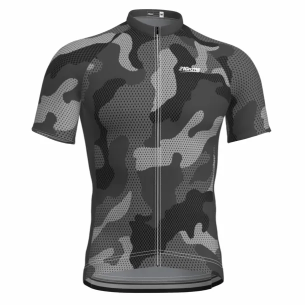Men's Cycling Jersey Geometric Camo / Camouflage Short Sleeve Bike Jersey Top with 3 Rear Pockets Mountain Bike MTB Road Bike Cycling Quick Dry Reflective Strips Back Pocket Moisture Wicking Sports