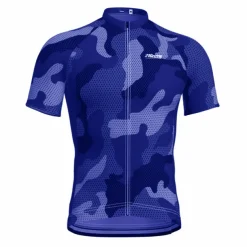 Men's Cycling Jersey Geometric Camo / Camouflage Short Sleeve Bike Jersey Top with 3 Rear Pockets Mountain Bike MTB Road Bike Cycling Quick Dry Reflective Strips Back Pocket Moisture Wicking Sports
