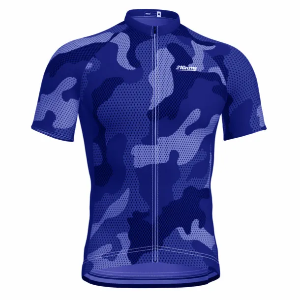 Men's Cycling Jersey Geometric Camo / Camouflage Short Sleeve Bike Jersey Top with 3 Rear Pockets Mountain Bike MTB Road Bike Cycling Quick Dry Reflective Strips Back Pocket Moisture Wicking Sports