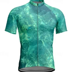 Men's Cycling Jersey Gradient Camo / Camouflage Short Sleeve Bike Tee Tshirt Jersey with 3 Rear Pockets Mountain Bike MTB Quick Dry Anatomic Design Wicking Breathable Sports Black Blue Green Clothing