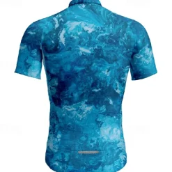 Men's Cycling Jersey Gradient Camo / Camouflage Short Sleeve Bike Tee Tshirt Jersey with 3 Rear Pockets Mountain Bike MTB Quick Dry Anatomic Design Wicking Breathable Sports Black Blue Green Clothing