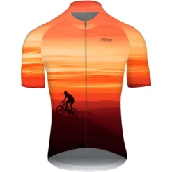 Men's Cycling Jersey Gradient Patterned 3D Short Sleeve Bike Jersey Top with 3 Rear Pockets Mountain Bike MTB Road Bike Cycling Cycling Quick Dry Ultraviolet Resistant Reflective Strips Sports Yellow