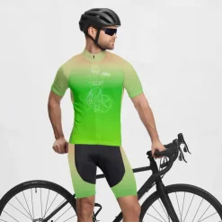 Men's Cycling Jersey Gradient Short Sleeve Bike Tee Tshirt Jersey with 3 Rear Pockets Mountain Bike MTB Quick Dry Anatomic Design Wicking Breathable Sports Blue Purple Green Clothing Apparel