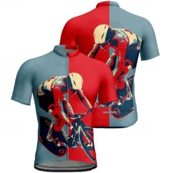 Men's Cycling Jersey Graphic Short Sleeve Bike Tee Tshirt Jersey with 3 Rear Pockets Mountain Bike MTB Quick Dry Anatomic Design Wicking Breathable Sports Navy Blue Blue Clothing Apparel