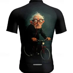 Men's Cycling Jersey Graphic Short Sleeve Bike Tee Tshirt Jersey with 3 Rear Pockets Mountain Bike MTB Quick Dry Anatomic Design Wicking Breathable Sports Black Dark Navy Dark Blue Clothing Apparel