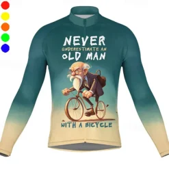 Men's Cycling Jersey Graphic Letter & Number Long Sleeve Bike Jersey Top with 3 Rear Pockets Mountain Bike MTB Road Bike Cycling Quick Dry Reflective Strips Back Pocket Moisture Wicking Sports Black