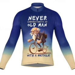 Men's Cycling Jersey Graphic Letter & Number Long Sleeve Bike Jersey Top with 3 Rear Pockets Mountain Bike MTB Road Bike Cycling Quick Dry Reflective Strips Back Pocket Moisture Wicking Sports Black