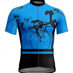 Men's Cycling Jersey Graphic Short Sleeve Bike Tee Tshirt Jersey with 3 Rear Pockets Mountain Bike MTB Quick Dry Anatomic Design Wicking Breathable Sports Yellow Red Blue Clothing Apparel