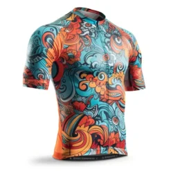 Men's Cycling Jersey Graphic Funny Short Sleeve Bike Jersey Top with 3 Rear Pockets Mountain Bike MTB Road Bike Cycling Quick Dry Reflective Strips Back Pocket Moisture Wicking Sports Blue Rainbow