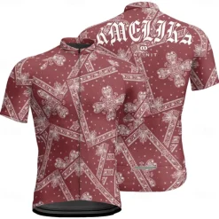 Men's Cycling Jersey Graphic Short Sleeve Bike Tee Tshirt Jersey with 3 Rear Pockets Mountain Bike MTB Quick Dry Anatomic Design Wicking Breathable Sports Wine Red Black Purple Clothing Apparel