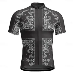 Men's Cycling Jersey Graphic Short Sleeve Bike Tee Tshirt Jersey with 3 Rear Pockets Mountain Bike MTB Quick Dry Anatomic Design Wicking Breathable Sports Wine Red Black Purple Clothing Apparel