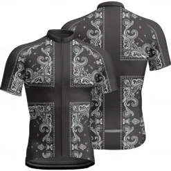 Men's Cycling Jersey Graphic Short Sleeve Bike Tee Tshirt Jersey with 3 Rear Pockets Mountain Bike MTB Quick Dry Anatomic Design Wicking Breathable Sports Wine Red Black Purple Clothing Apparel