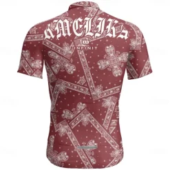 Men's Cycling Jersey Graphic Short Sleeve Bike Tee Tshirt Jersey with 3 Rear Pockets Mountain Bike MTB Quick Dry Anatomic Design Wicking Breathable Sports Wine Red Black Purple Clothing Apparel