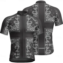 Men's Cycling Jersey Graphic Short Sleeve Bike Tee Tshirt Jersey with 3 Rear Pockets Mountain Bike MTB Quick Dry Anatomic Design Wicking Breathable Sports Wine Red Black Purple Clothing Apparel