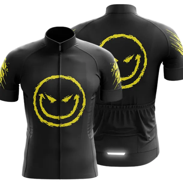 Men's Cycling Jersey Graphic Funny Short Sleeve Bike Jersey Top with 3 Rear Pockets Mountain Bike MTB Road Bike Cycling Quick Dry Reflective Strips Back Pocket Moisture Wicking Sports Black Red Blue