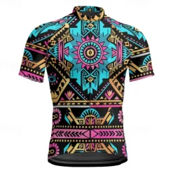 Men's Cycling Jersey Graphic Short Sleeve Bike Tee Tshirt Jersey with 3 Rear Pockets Mountain Bike MTB Quick Dry Anatomic Design Wicking Breathable Sports Blue Dark Green Green Clothing Apparel