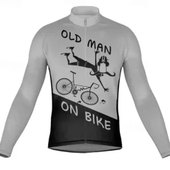 Men's Cycling Jersey Graphic Letter & Number Long Sleeve Bike Jersey Top with 3 Rear Pockets Mountain Bike MTB Road Bike Cycling Quick Dry Reflective Strips Back Pocket Moisture Wicking Sports Black