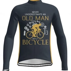 Men's Cycling Jersey Graphic Letter & Number Long Sleeve Bike Jersey Top with 3 Rear Pockets Mountain Bike MTB Road Bike Cycling Quick Dry Reflective Strips Back Pocket Moisture Wicking Sports Black