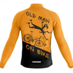 Men's Cycling Jersey Graphic Letter & Number Long Sleeve Bike Jersey Top with 3 Rear Pockets Mountain Bike MTB Road Bike Cycling Quick Dry Reflective Strips Back Pocket Moisture Wicking Sports Black