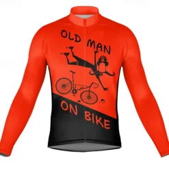 Men's Cycling Jersey Graphic Letter & Number Long Sleeve Bike Jersey Top with 3 Rear Pockets Mountain Bike MTB Road Bike Cycling Quick Dry Reflective Strips Back Pocket Moisture Wicking Sports Black