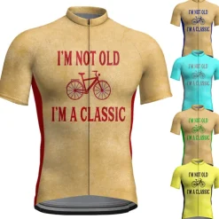 Men's Cycling Jersey Letter & Number Funny Short Sleeve Bike Tee Tshirt Jersey Top with 3 Rear Pockets Mountain Bike MTB Road Bike Cycling Quick Dry Reflective Strips Back Pocket Moisture Wicking