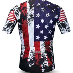 Men's Cycling Jersey Patterned Italy National Flag Short Sleeve Bike Jersey Top with 3 Rear Pockets Mountain Bike MTB Road Bike Cycling UV Resistant Quick Dry Back Pocket Sweat-Wicking Sports White