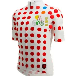 Men's Cycling Jersey Polka Dot Short Sleeve Bike Jersey Top with 3 Rear Pockets Mountain Bike MTB Road Bike Cycling Quick Dry Reflective Strips Back Pocket Moisture Wicking Sports Black White Yellow