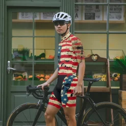 Men's Cycling Jersey Skull National Flag Short Sleeve Bike Tee Tshirt Jersey with 3 Rear Pockets Mountain Bike MTB Quick Dry Anatomic Design Wicking Breathable Sports Black Yellow Red Clothing Apparel