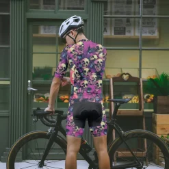 Men's Cycling Jersey Skull Short Sleeve Bike Tee Tshirt Jersey with 3 Rear Pockets Mountain Bike MTB Quick Dry Anatomic Design Wicking Breathable Sports Dark Purple Blue Purple Clothing Apparel