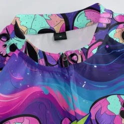 Men's Cycling Jersey Skull Short Sleeve Bike Tee Tshirt Jersey with 3 Rear Pockets Mountain Bike MTB Quick Dry Anatomic Design Wicking Breathable Sports Dark Purple Blue Purple Clothing Apparel