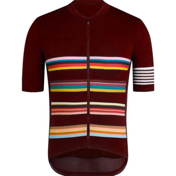 Men's Cycling Jersey Solid Color Stripes Patterned Short Sleeve Bike Jersey Top with 3 Rear Pockets Mountain Bike MTB Road Bike Cycling UV Resistant Quick Dry Reflective Strips Back Pocket Sports Red