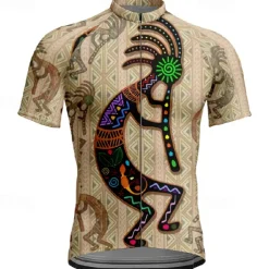 Men's Cycling Jersey Vintage Short Sleeve Bike Tee Tshirt Jersey with 3 Rear Pockets Mountain Bike MTB Quick Dry Anatomic Design Wicking Breathable Sports Khaki Clothing Apparel