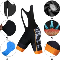 Men's Cycling Jersey with Bib Shorts Short Sleeve Mountain Bike MTB Road Bike Cycling Black White Red Patchwork Camo / Camouflage Bike Clothing Suit UV Resistant 3D Pad Breathable Quick Dry Back