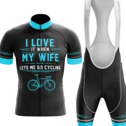 Men's Cycling Jersey with Bib Shorts Graphic Letter & Number Funny Short Sleeve Bike Clothing Suit with 3 Rear Pockets Mountain Bike MTB Road Bike Cycling 3D Pad Quick Dry Soft Back Pocket Sports